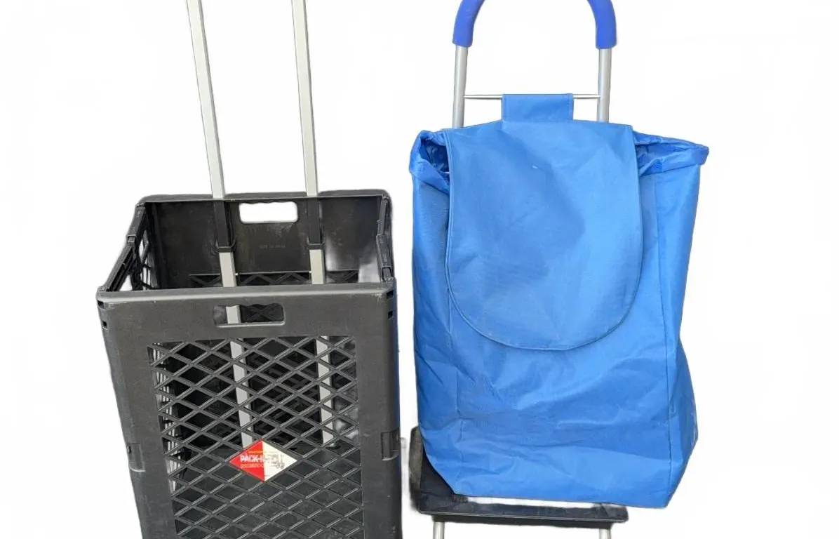 Olympia Pack-N-Roll Cart and Blue Shopping Trolley