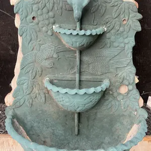 Three-Tier Wall Fountain with Bird Motif, Cast Composition