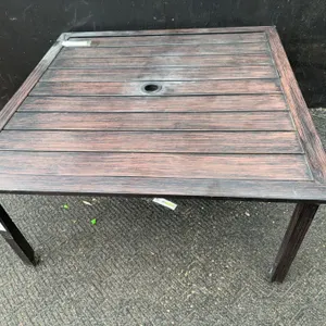 Outdoor Square Metal Patio Table with Centre Umbrella Hole