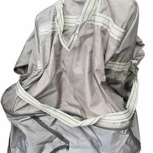 Grey Soft-Sided Rolling Travel Bag With Four Wheels and Zip Closure