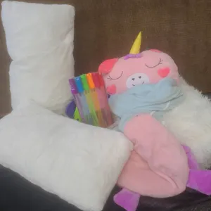 Children's Bedding Bundle With Unicorn Plush, Pillows and Throw