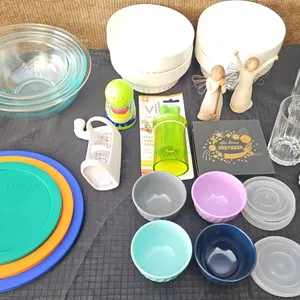 Pyrex Nesting Glass Bowls, Lidded Bowls, Drinking Glasses, Angels, Tools