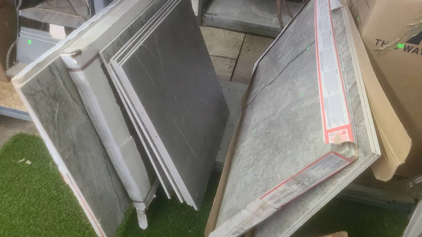 Italian-Made Grey Tone Porcelain Floor and Wall Tiles, Varying Sizes and Shades
