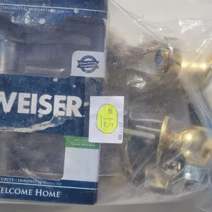 Weiser Door Handles (1x Silver & 1x Brass) + Moen Sink Taps Complete with Drain