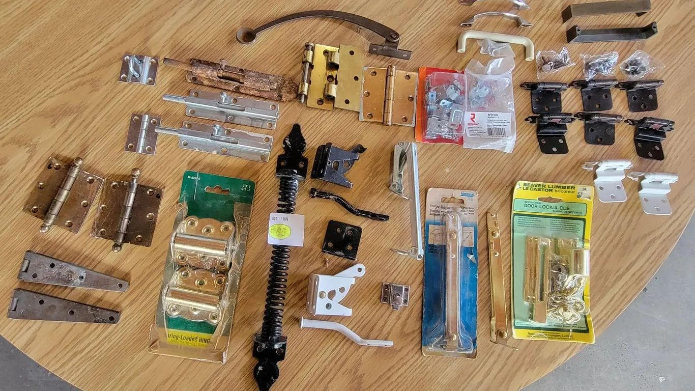 Hinges, Latches, Folding Supports, Keyed Door Lock, Handles