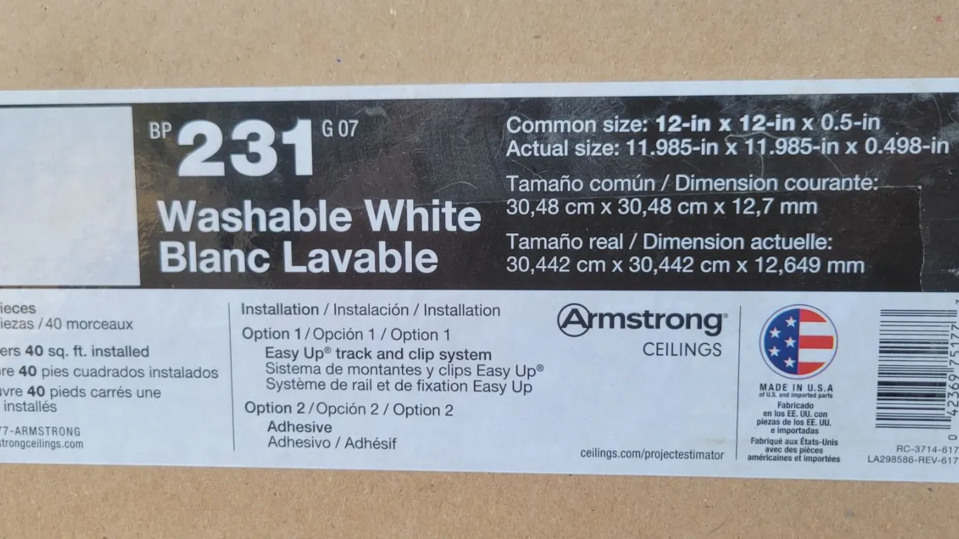 (40) Ceiling Tiles (New + Sealed) 12" x 12" x 0.5"