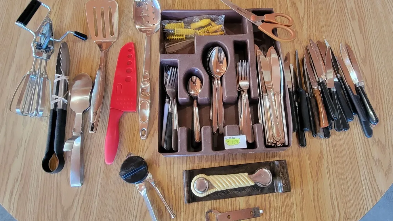 Assorted Kitchen Flatware etc.