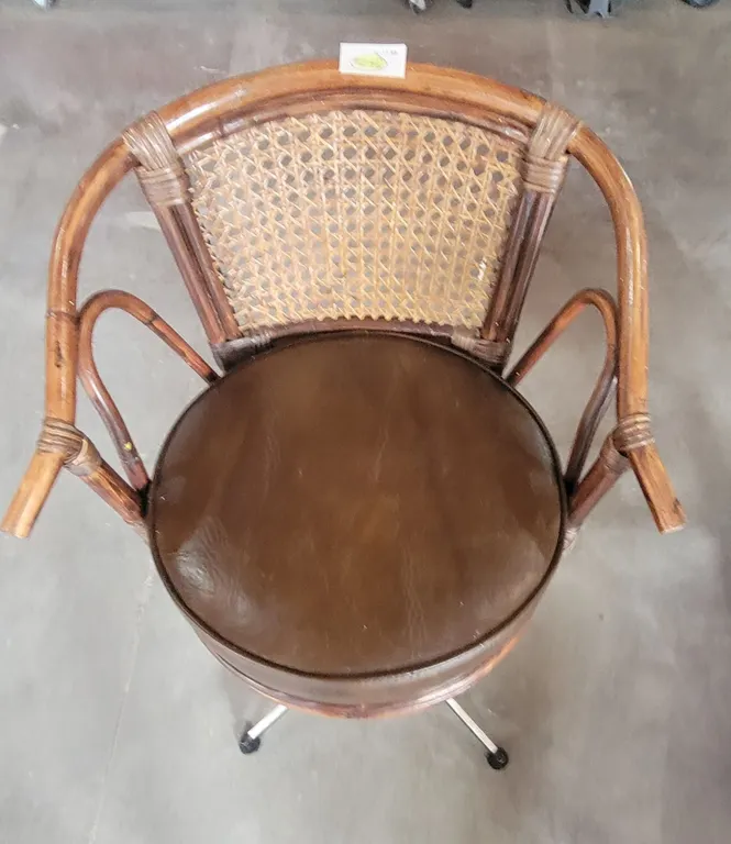 Vintage Rattan/Cane Webbing Barstool