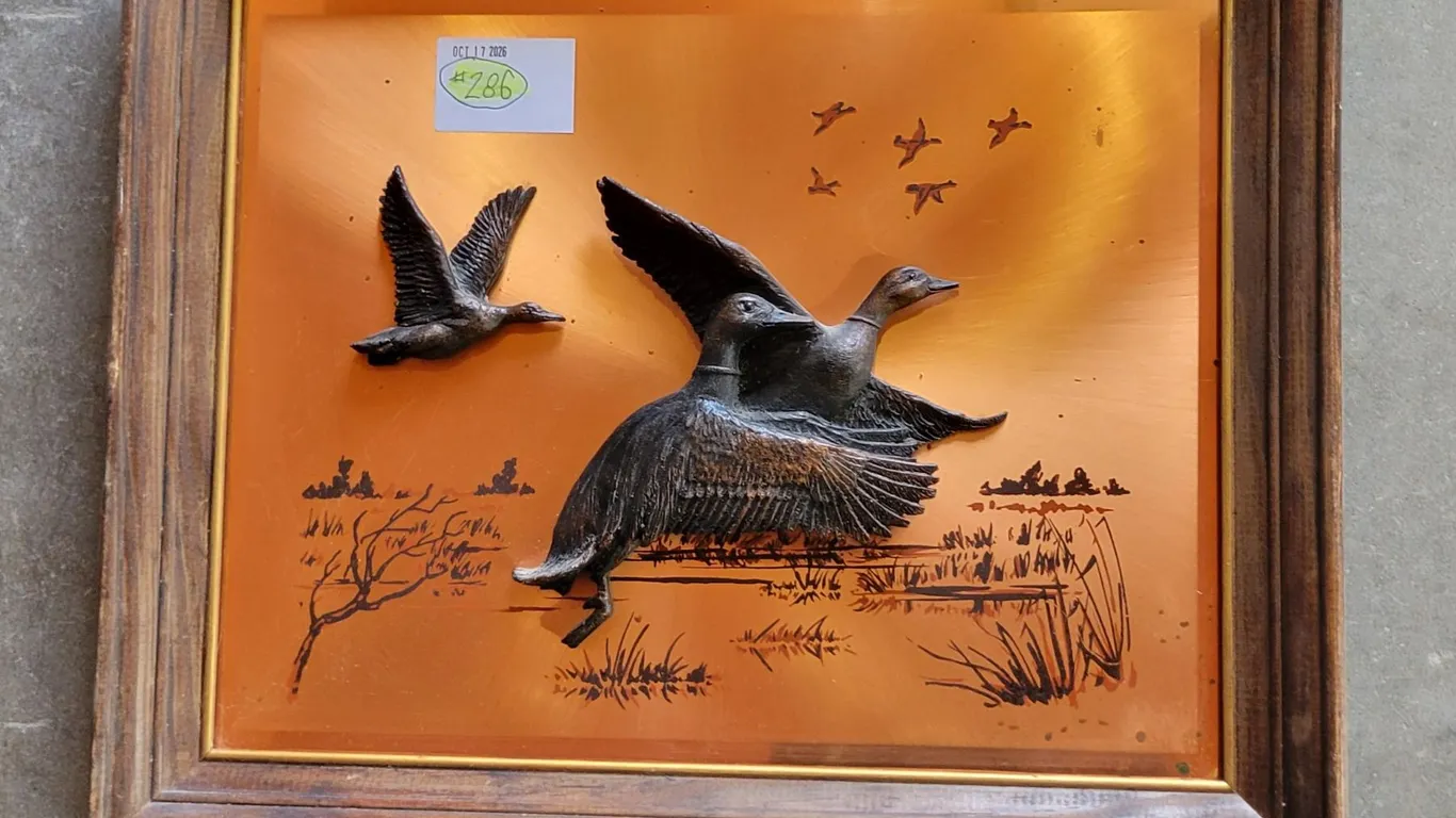 Framed Copper Plate – Ducks