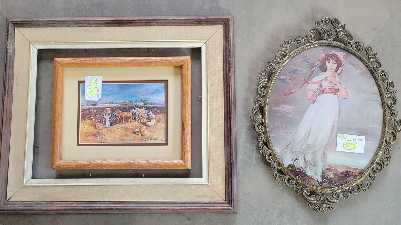 Oval Brass Frame (16" x 12") + 2 Wooden Frames (11" x 9" and 16" x 19")