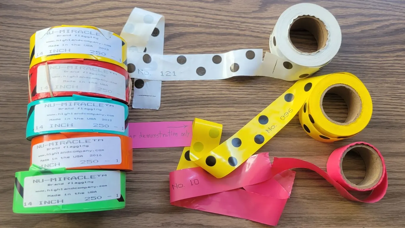 (5) Rolls Numbered Flagging Tape (For Inventory) – Perforated 14” Intervals, #250