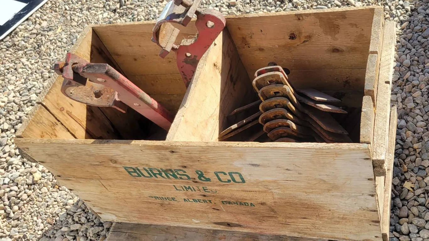 Cultivator Sweeps in Burns Box w/ Cable & Wire