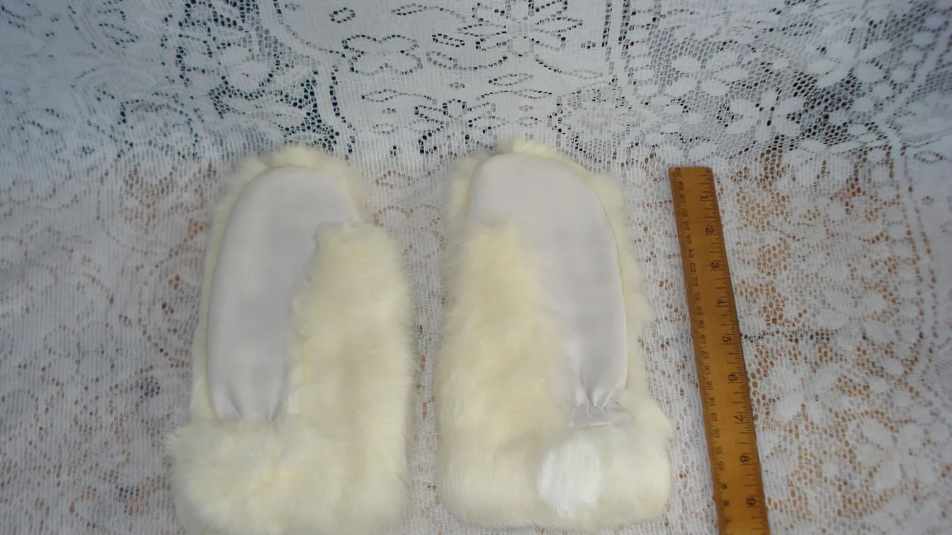 Pair Rabbit Fur Mitts