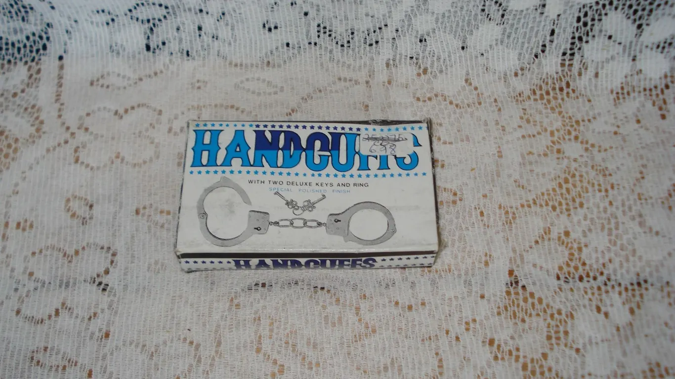 Vintage Metal Handcuffs Fairly Heavy Keys Included