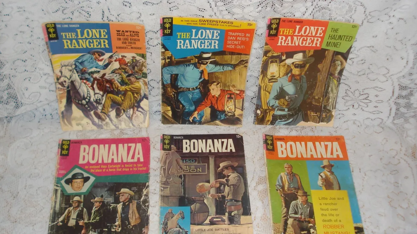 Lone Ranger And Bonanza Comics Assorted Conditions
