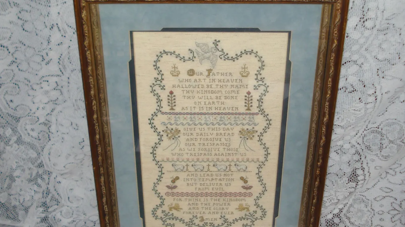Vintage Lord's Prayer Needlework