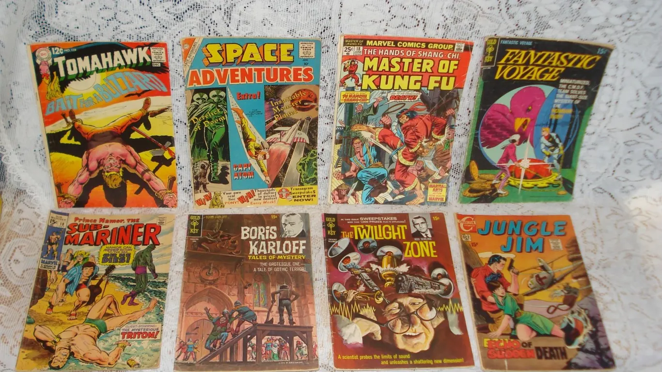 8 Vintage Comics Twilight Zone Jungle Jim Etc Good Vintage Condition