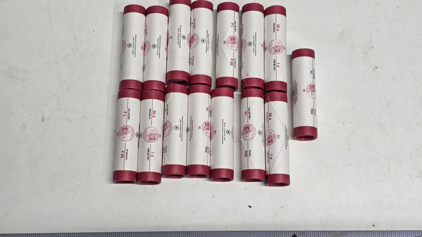 15 rolls of canadian pennies- 2005