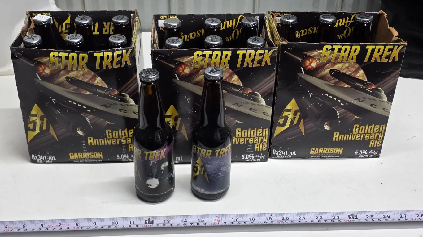 17 star trek 50th anniversary beer bottles- not for drinking