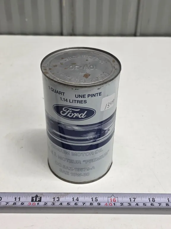 old ford oil tin- empty