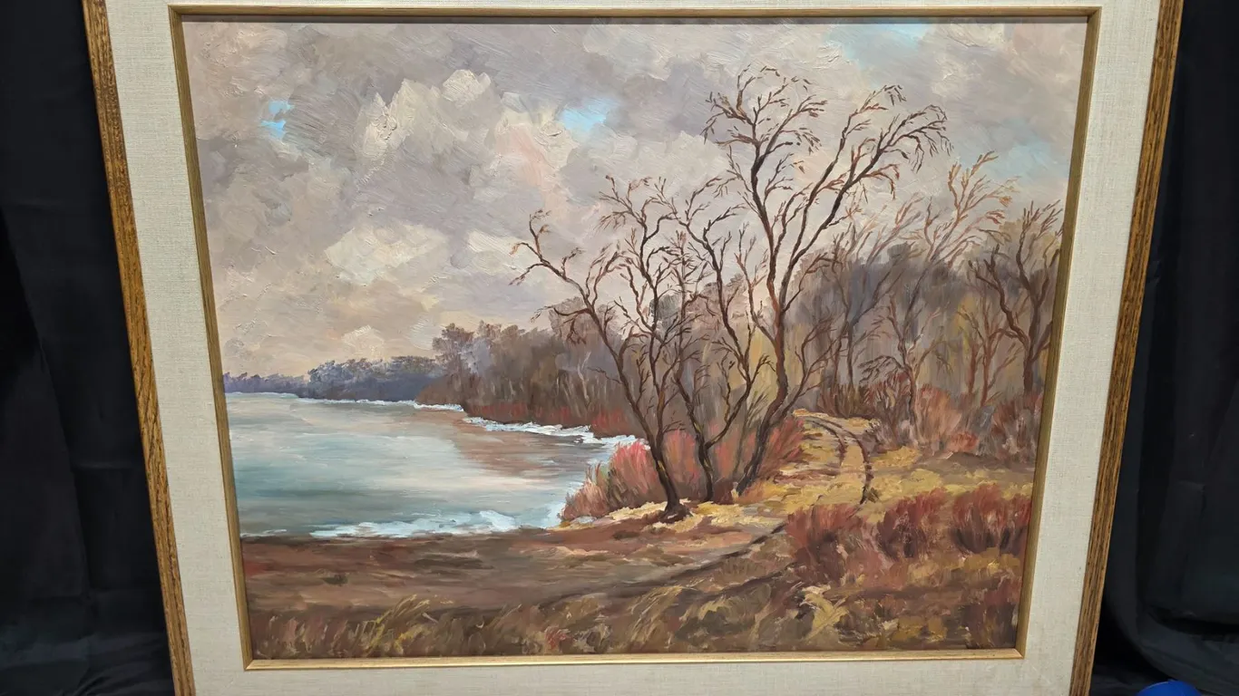 Oil painting of North sask river- by Sybil Orr