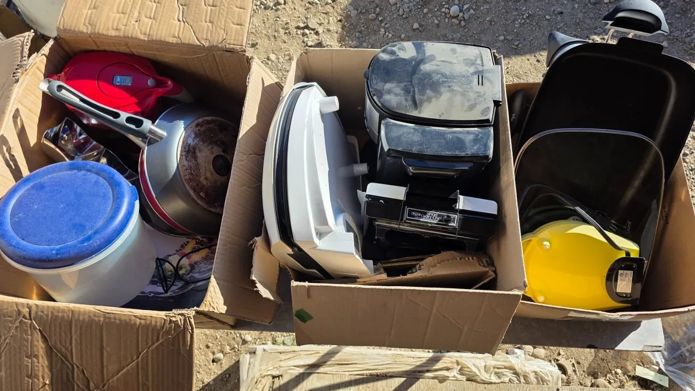 3 boxes of misc items- kitchen ware- coffee makers