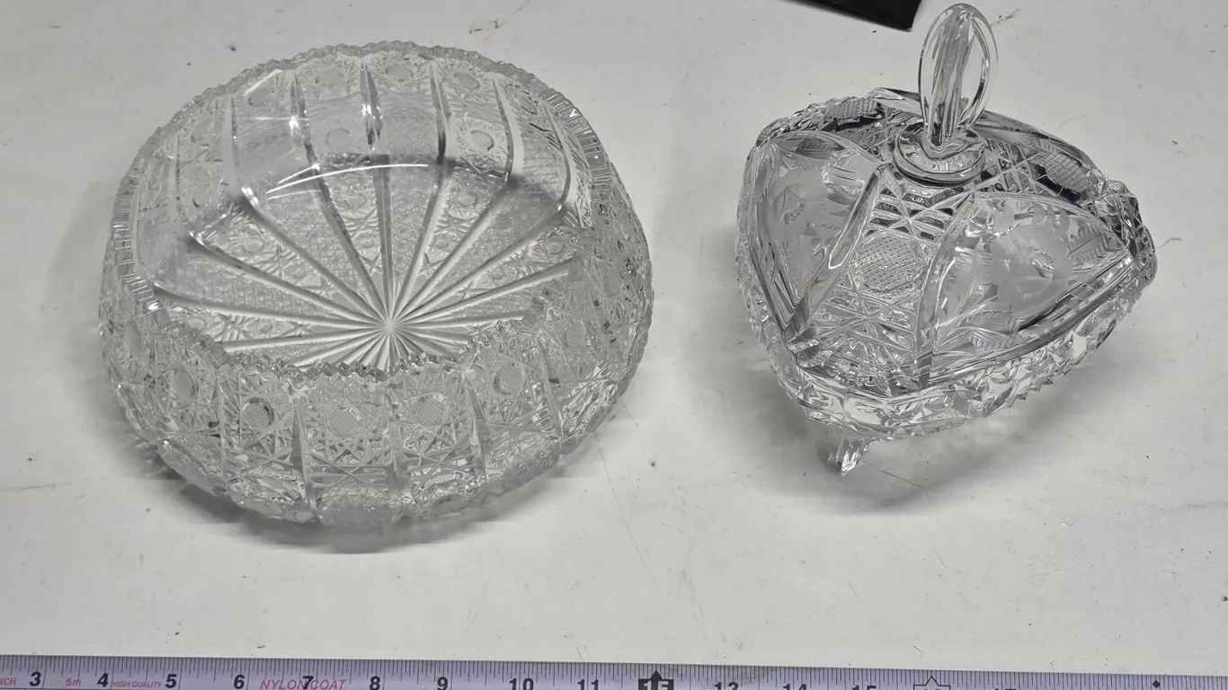 Crystal bowl and candy dish