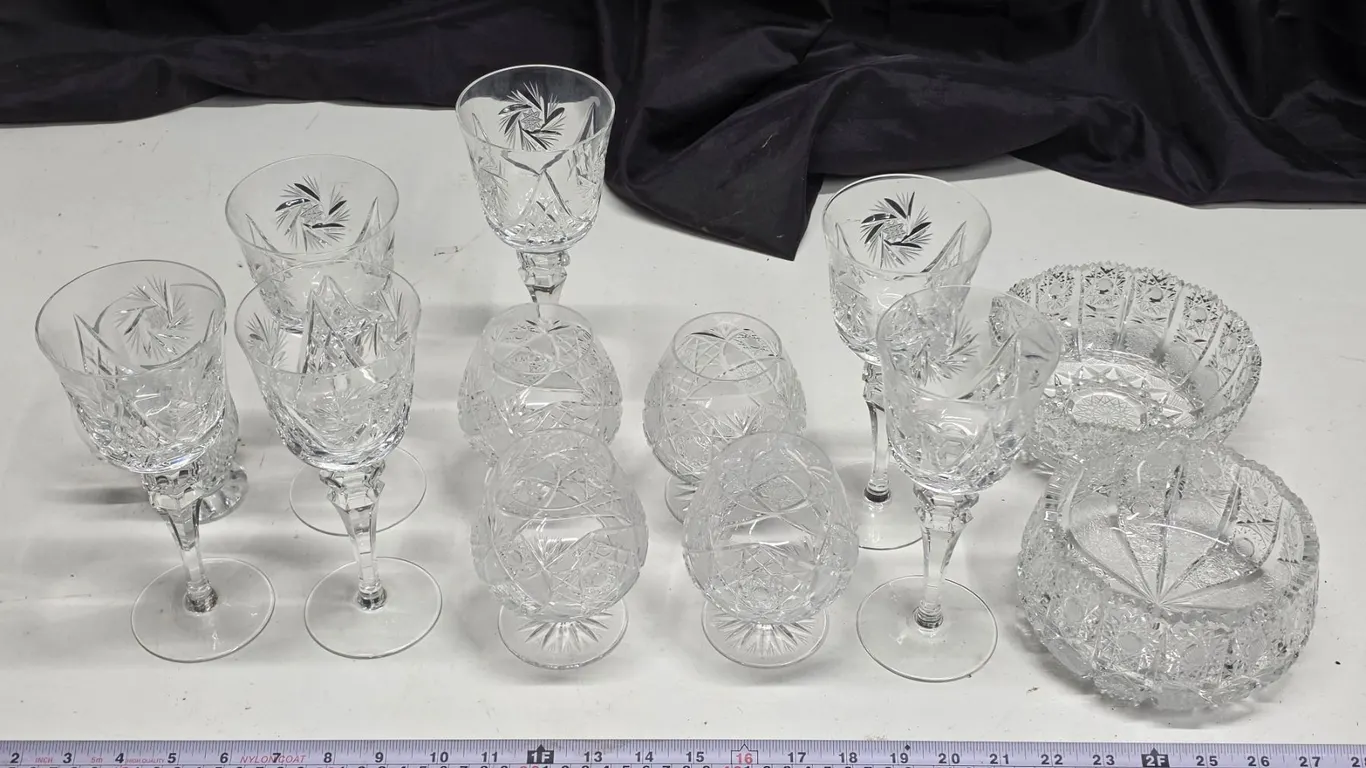Crystal glasses and bowls