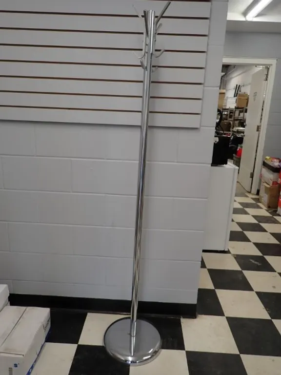 Chrome-Plated Metal Coat Rack