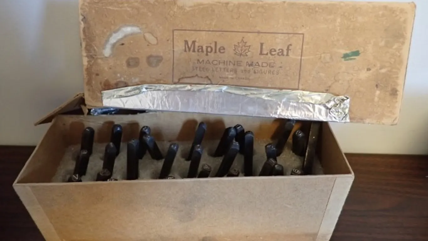 Vintage "Maple Leaf" Metal Punch Stamp Set