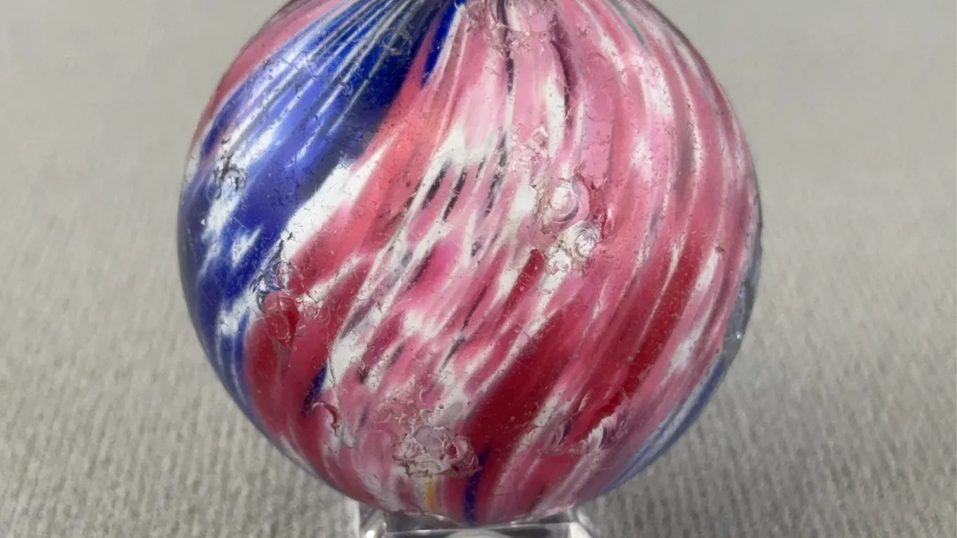 Onionskin Glass Marble, Appr. 2 1/2 D