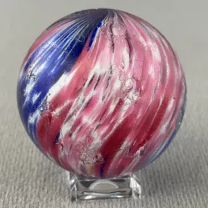 Onionskin Glass Marble, Appr. 2 1/2 D