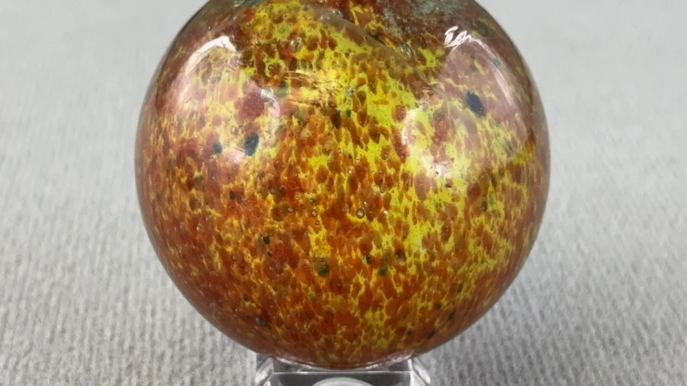 Onionskin Glass Marble, Appr. 2 1/2”D
