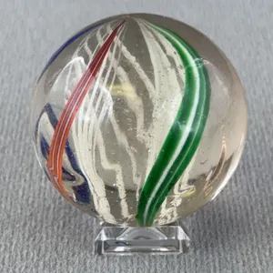 Swirl Glass Marble W/Latticinio Core, Appr. 2” D
