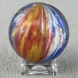 Onionskin Glass Marble, Appr. 1 1/2”D