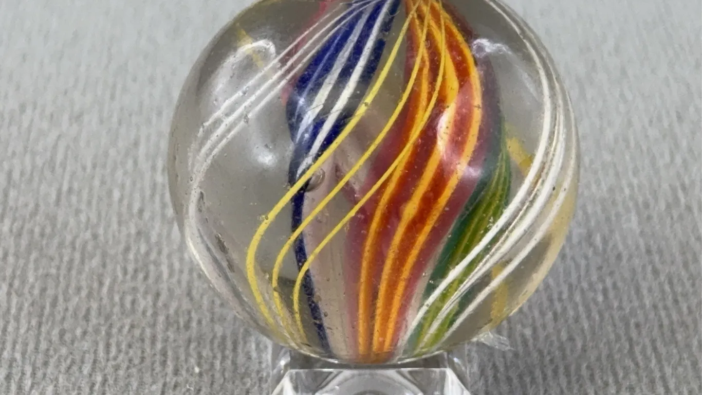 Swirl Glass Marble W/ Solid Core, Appr. 1 3/4”D