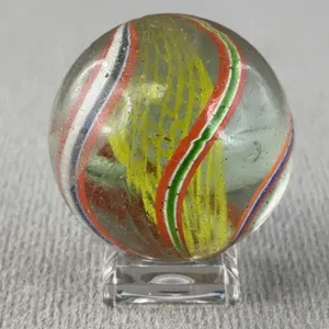 Swirl Glass Marble W/Latticinio Core, Appr. 1 1/2”D