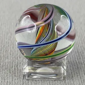 Swirl Glass Marble W/ Divided Ribbon Core, Appr. 1 “ D