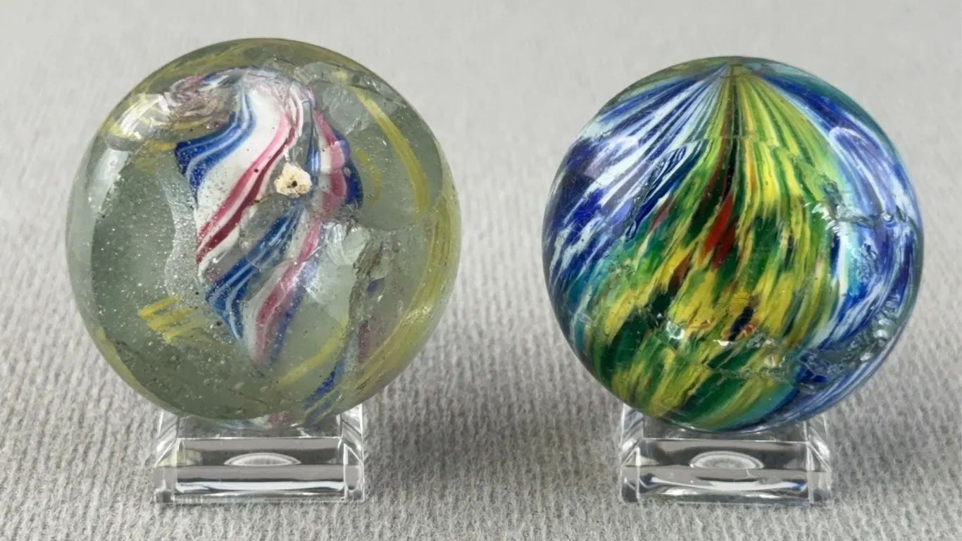 Swirl W/ Solid Core & Onionskin Glass Marble, Appr. 1 1/2” D