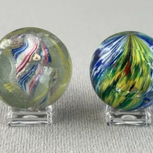 Swirl W/ Solid Core & Onionskin Glass Marble, Appr. 1 1/2” D