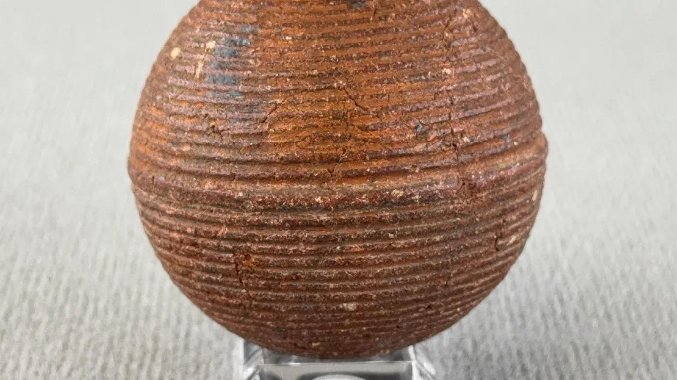 Ribbed Wooden Croquet Ball, Appr. 2”
