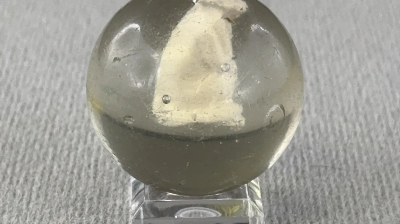 Sulphide Sitting Monkey Glass Marble, Appr. 1 1/4” D