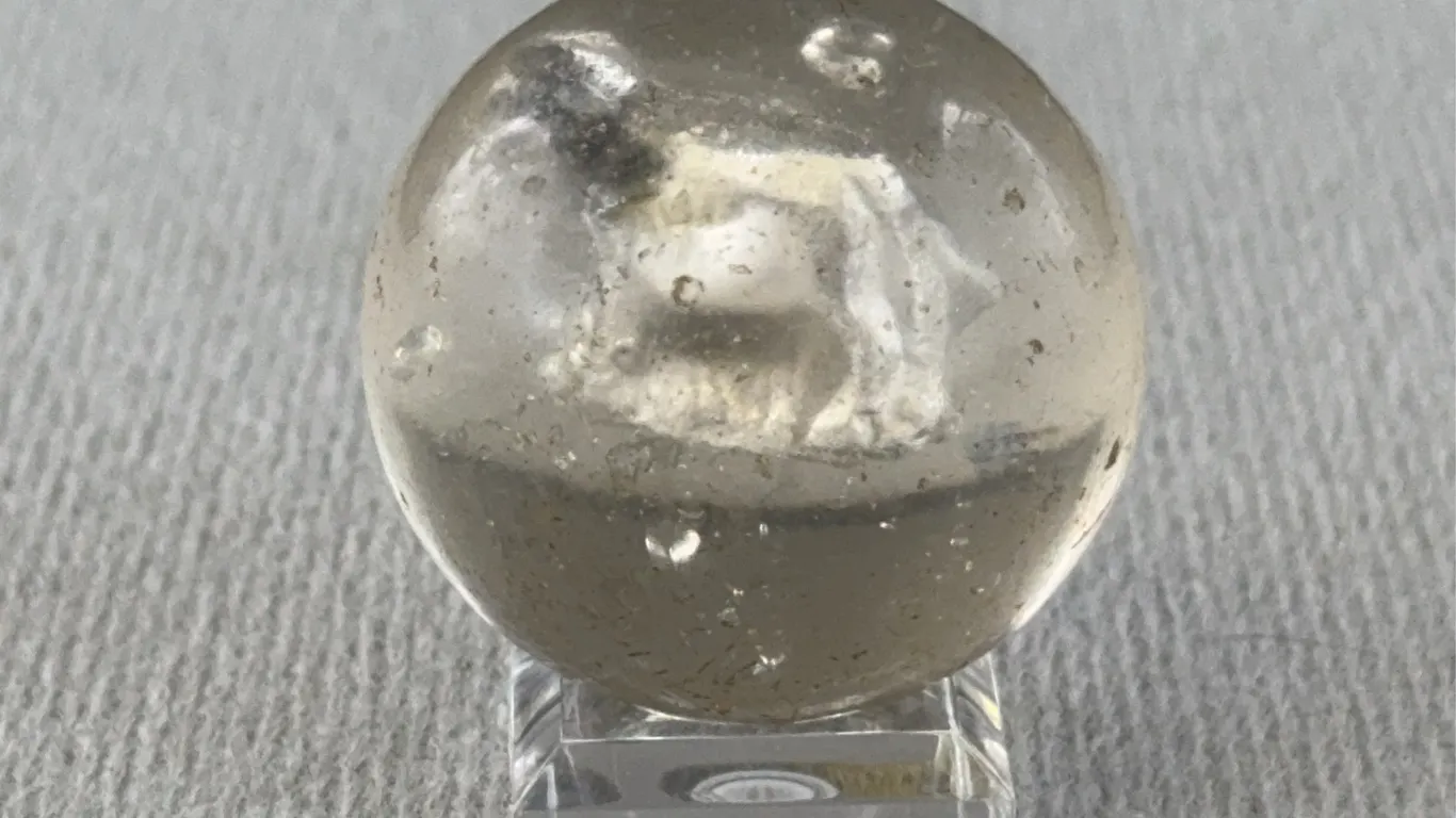 Sulphide Glass Marble, Appr. 1 1/4” D