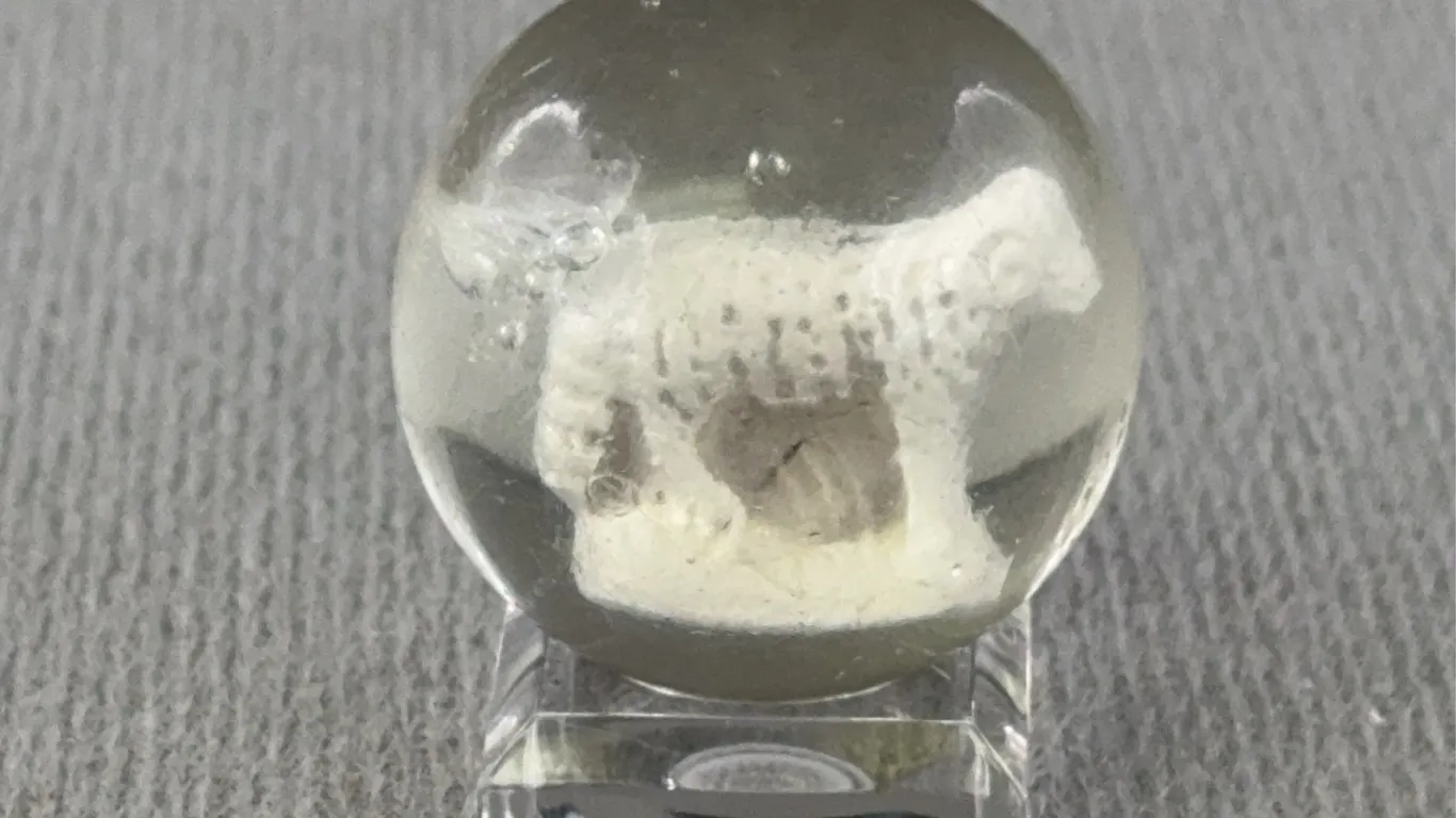 Sulphide Glass Marble, Appr. 1 1/4” D