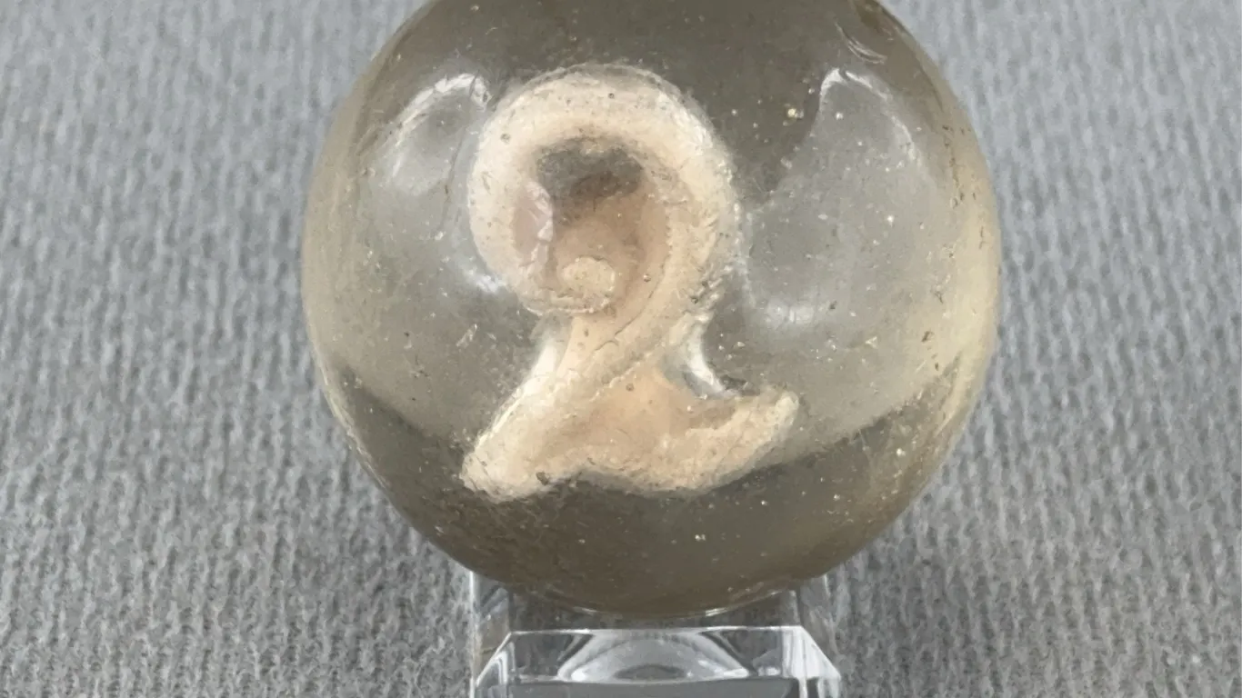 Sulphide Marble, Numeral 2, Appr. 1 3/4” D