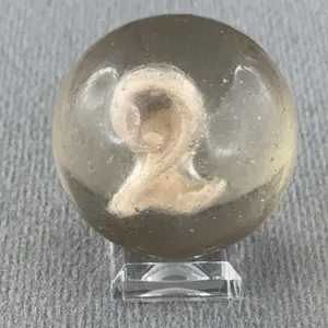 Sulphide Marble, Numeral 2, Appr. 1 3/4” D
