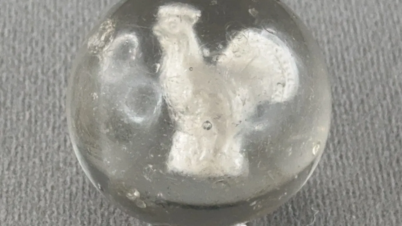 Sulphide Rooster Marble, Appr. 2 1/4” D