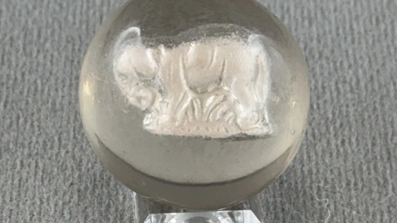 Sulphide Elephant Marble, Appr. 1 1/2” D