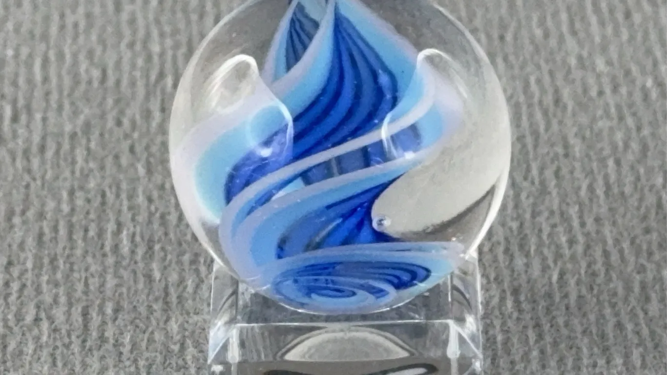 Clear Glass Marble W/ Divided Core, Appr. 1” D