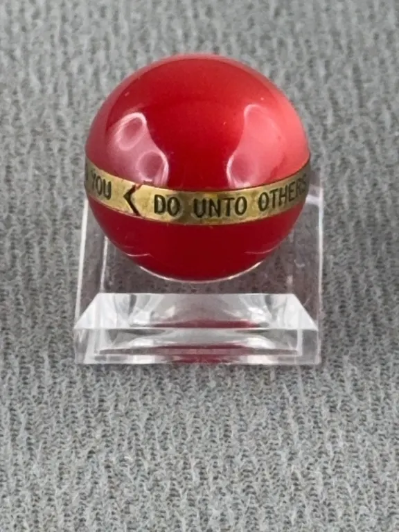 Red “The Golden Rule Marble,” Appr. 3/4” D